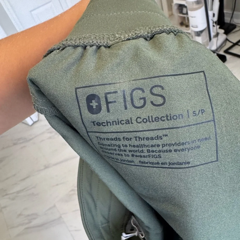 Figs Olive Green Drawstring Jogger Scrub Pants